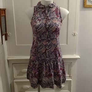 Gap lilac  sheer printed sleeveless dress Sz XS